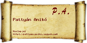 Pattyán Anikó névjegykártya